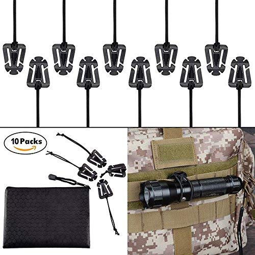 Product Cover BOOSTEADY Pack of 10 Tactical Gear Clip Molle Web Dominators for Outdoor Hydration Tube Backpack Straps Management With Zippered Pouch By
