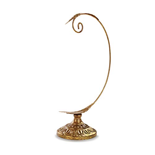 Product Cover Demdaco Leaf Pattern Gold Tone 12 x 7 Iron Metal Christmas Ornament Display Stand