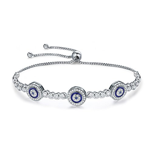 Product Cover WOSTU Mother's Day Bracelets for Women 925 Sterling Silver Cubic Zirconia Evil Eye Tennis Bracelets