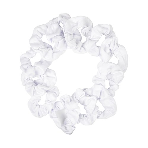 Product Cover 12 Pack Small Scrunchies Cotton Hair Scrunchy - White