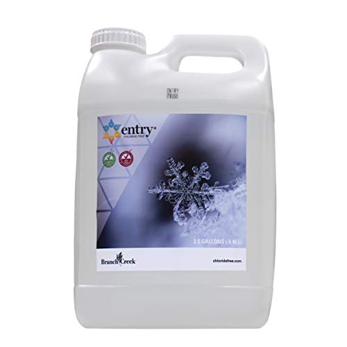 Product Cover Branch Creek Entry Chloride-Free, Non-Toxic, Liquid Snow and Ice Melt Safer for Pets, Plants, Floors, Concrete, Sidewalks, and Metal for Residential or Commercial Use (2.5 Gallon)