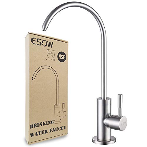 Product Cover ESOW Kitchen Water Filter Faucet, 100% Lead-Free Drinking Water Faucet Fits most Reverse Osmosis Units or Water Filtration System in Non-Air Gap, Stainless Steel 304 Body Brushed Nickel Finish