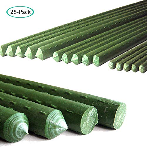 Product Cover YIDIE Sturdy Metal Garden Plant Stakes 4 Ft Plastic Coated Steel Plant Sticks,Pack of 25