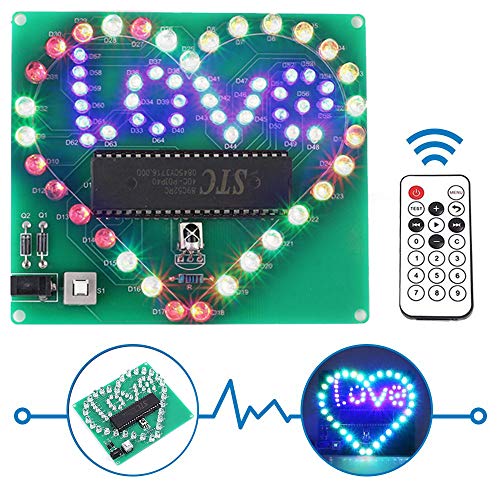Product Cover IS Icstation Heart Love Led Light Soldering Practice Remote Control DIY RC Light Electronics Projects Kit