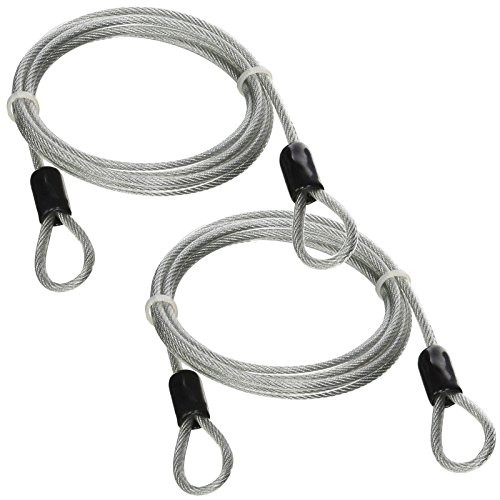 Product Cover Lumintrail 4 Foot 3mm Braided Steel Coated Security Cable Luggage Lock Safety Cable Wire Double Loop (2 Pack)