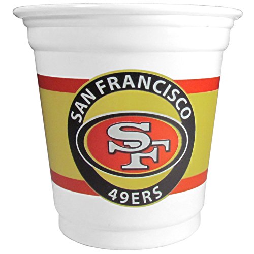 Product Cover NFL Siskiyou Sports San Francisco 49ers Plastic Game Day Cups, 18 Count, (3 oz) White
