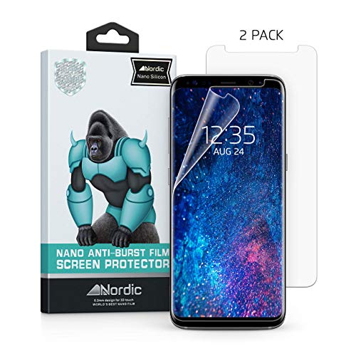 Product Cover [2-Pack] Nordic Nano Film (Case Friendly) Screen Protector for Galaxy S9 Plus & S8 Plus (Updated Version 2) HD Clear Anti-Bubble Film Easy Install