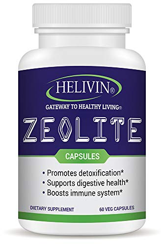 Product Cover Helivin Zeolite Capsules for Detoxification - No Magnesium Stearate or Other Fillers - Veggie Capsules