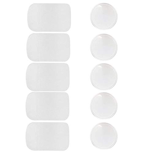 Product Cover viaky 10 Packs Anti-Slip Gel Pads Fixate Sticky Cell Pads Non-Slip Gel Mat Sticky Auto Gel Holder,Can Stick to Cellphone, Pad, Keys,Glass, Mirrors, Whiteboards, Metal (Clear) ...