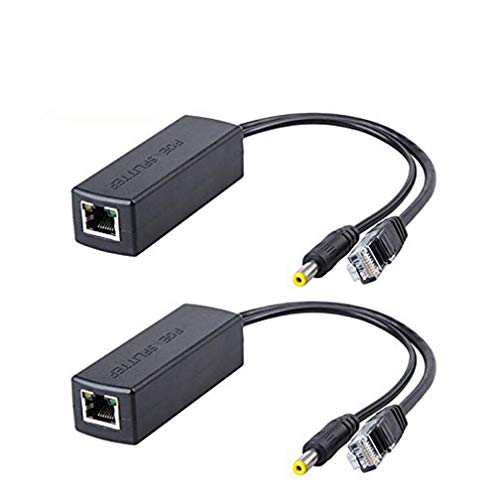 Product Cover Active POE Splitter Adapter, 48V to 12V, IEEE 802.3af Compliant 10/100Mbps up to 100 Meters for Surveillance Camera, Wireless Access Point and VoIP Phone, 2-Pack