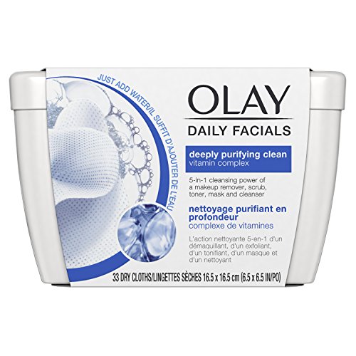 Product Cover Olay Daily Facial Cleansing Cloths Tub For A Deeply Purifying Clean Makeup Remover, 33 Ct