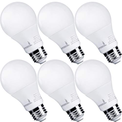 Product Cover Hyperikon Dimmable LED Light Bulbs A19 60 Watt Equivalent LED Bulbs, 9W, 3000K, E26, UL, 6 Pack