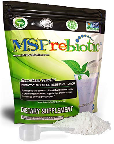 Product Cover Prebiotic Powder Fiber Supplement: UNFLAVORED Digestive Gut Health Prebiotics by MSPrebiotic. Best Natural Superfood Health Supplements Feed Probiotics for Women, Men. Pre Workout Energy