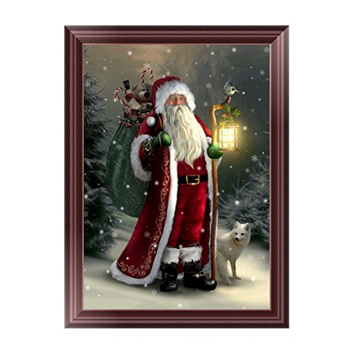 Product Cover Adarl 5D DIY Diamond Painting Rhinestone Pictures of Crystals Embroidery Kits Arts, Crafts & Sewing Cross Stitch(Santa Claus Gift Time-3)