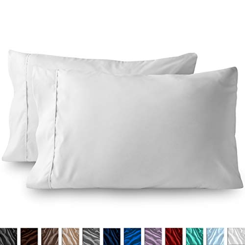 Product Cover Bare Home Premium 1800 Ultra-Soft Microfiber Pillowcase Set - Double Brushed - Hypoallergenic - Wrinkle Resistant (King Pillowcase Set of 2, White)