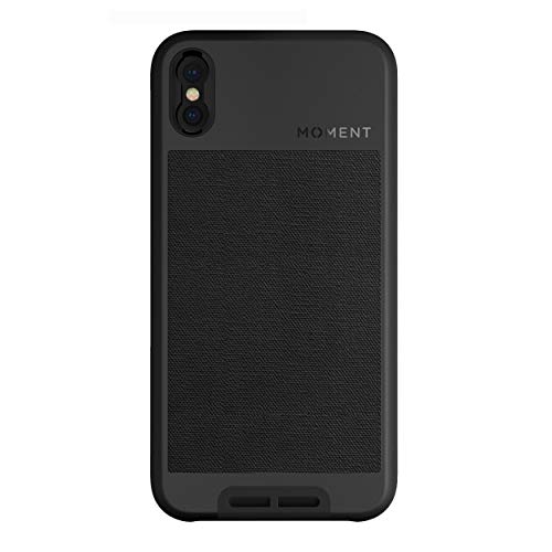 Product Cover iPhone X Case || Moment Photo Case in Black Canvas - Protective, Durable, Wrist Strap Friendly case for Camera Lovers.