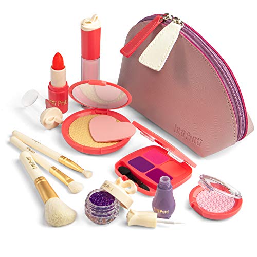 Product Cover Litti Pritti Pretend Makeup for Girls - 11 Piece Play Makeup Set- Realistic Kids Makeup kit for Girl (Imitation - not Real)