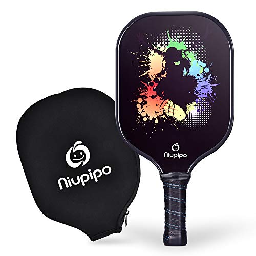 Product Cover Pickleball Paddle - USAPA Approved Graphite Pickleball Racket with Graphite Carbon Fiber Face, Polypropylene Honeycomb Core Ultra Cushion, 4.5In Grip Lightweight Paddle 8OZ with Cover, Ideal for Begin