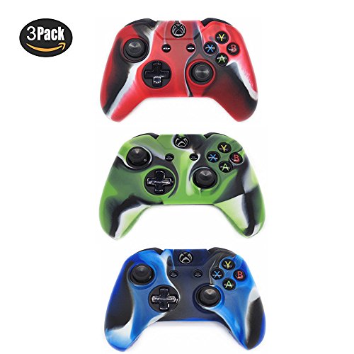 Product Cover Controller Protective Case for Xbox One, CALLANY 3 Pack Soft Anti-Slip Silicone Controller Cover Skins with Thumb Grips Set