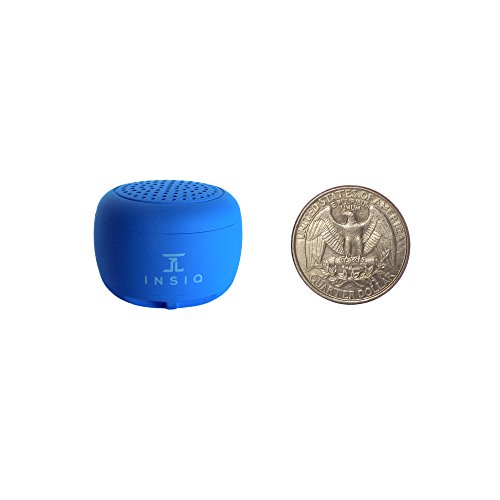 Product Cover World's Smallest Portable Bluetooth Speaker - Great Audio Quality for its Size - 30+ Feet Range - Photo Selfie Button Answer Phone Calls Compact Compatible with Latest Phone Software (Blue)