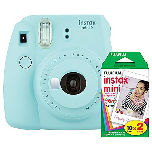 Product Cover Fujifilm instax Mini 9 Instant Camera (Ice Blue) with Film Twin Pack Bundle (2 Items)