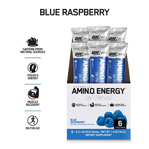 Product Cover Amino Energy with Green Tea and Green Coffee Extract, Blue Raspberry, 0.31 Ounce (6 Count)