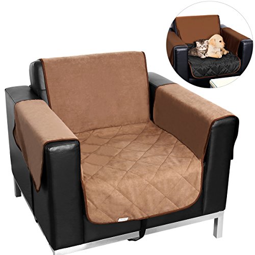 Product Cover UEETEK One-Seat Sofa Slipcover Waterproof Pets Dog Cat Sofa Chair Cover Furniture Protector (Khaki)