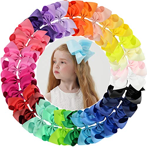 Product Cover 20pcs Mix 1: YHXX YLEN 20Pcs 6in X-Large Babies & Girls Hair Bows Women Barrettes