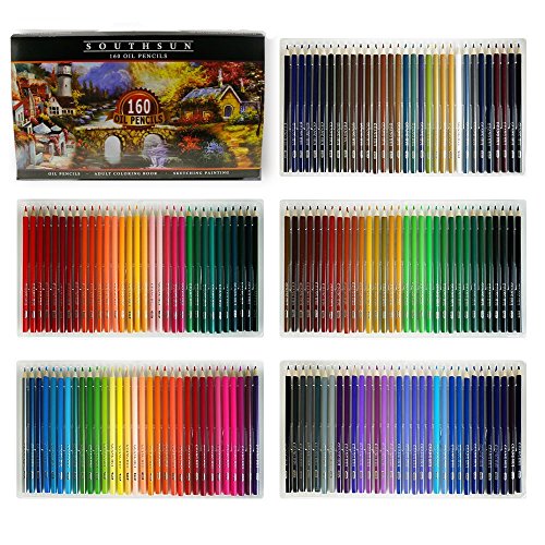 Product Cover Southsun 160 Colors Wood Colored Pencils Set Artist Painting Oil Based Pencil For School Drawing Sketching Art Supplies ...