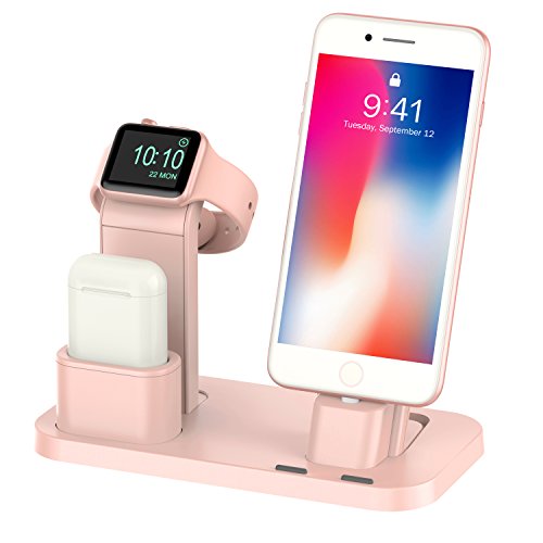 Product Cover BEACOO Stand for iwatch 5, Charging Stand Dock Station for AirPods Stand Charging Docks Holder, Support for iwatch 5/4/3/2/1 NightStand Mode and for iPhone 11/X/7/7plus/SE/5s/6S