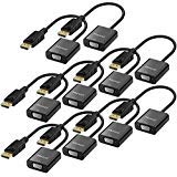 Product Cover Moread Moread DisplayPort (DP) to VGA Adapter, 10 Pack, Gold-Plated Display Port to VGA Adapter (Male to Female) Compatible with Computer, Desktop, Laptop, PC, Monitor, Projector, HDTV - Black