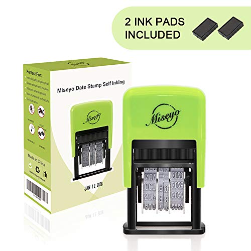 Product Cover Miseyo Self Inking Date Stamp - Black Ink (2 Refill Ink pad Included)