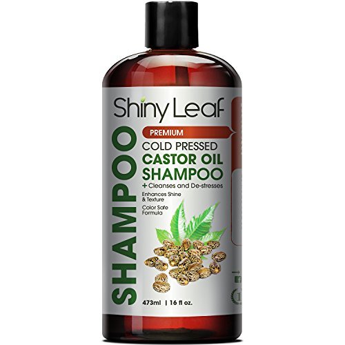 Product Cover Shiny Leaf Cold Pressed Castor Oil Shampoo - Premium Hair Growth Shampoo with Cold Pressed Castor Oil, For All Hair Types, Moisturizes Hair, Keeps Hair Silky Soft and Smooth, 16 oz. (473ml)