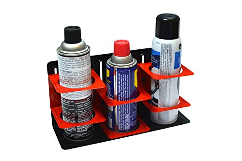 Product Cover Olsa Tools Magnetic Can Holder | Aerosol and Spray Can Holder | Adjustable Height for Different Cans | Holds 3 Spray Cans | Can Also be Wall Mounted
