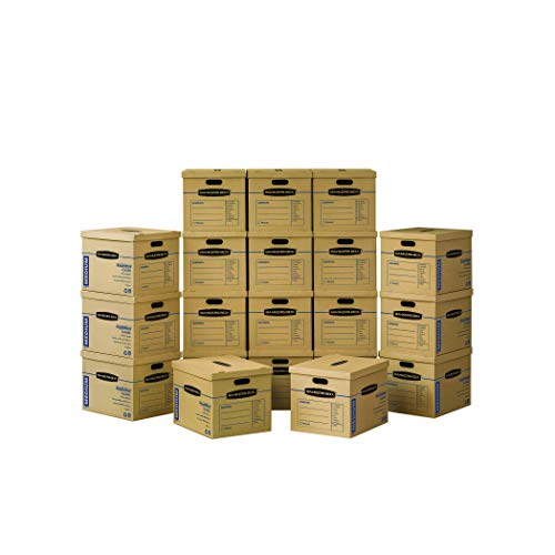 Product Cover Bankers Box SmoothMove Classic Moving Boxes, Tape-Free Assembly, Easy Carry Handles, Medium, 18 x 15 x 14 Inches, 20 Pack (8817202)