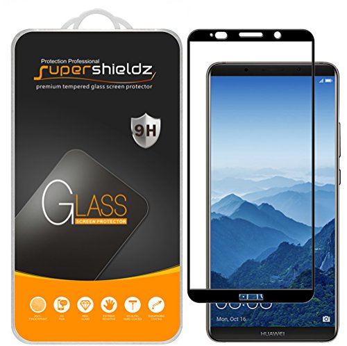 Product Cover (2 Pack) Supershieldz for Huawei (Mate 10 Pro) Tempered Glass Screen Protector, (Full Screen Coverage) Anti Scratch, Bubble Free (Black)
