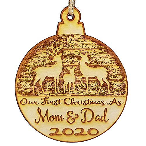 Product Cover Wedding Collectibles Our First Christmas As Mom and Dad Christmas Ornament (2020) Boy and Girl Tree Hanging Decoration | 1st Collectible Keepsake and Heirloom | Mom, Dad, Babies, Infants, Newborns | V