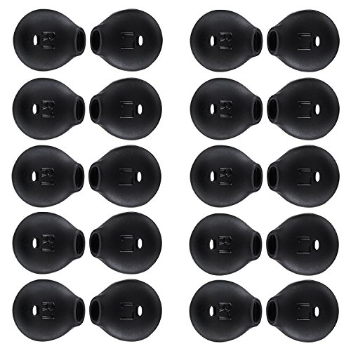 Product Cover 20 Pieces Silicone Earbud Cover Tips Teemade Replacement Ear Gels Buds for Samsung Galaxy Note 5/Note 7/S7/S6/S6 Edge/Level U Earbuds (Black)