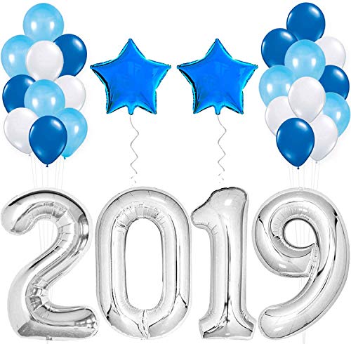 Product Cover KATCHON 2019 Balloons - Silver/Blue Decorations Kit - Large 40