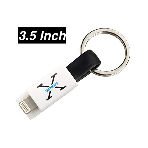 Product Cover X spirit Keychain Charging Cable for iPhone, Short Small Mini Portable Charging/Sync Charger Cord for Apple Devices: iPhone, iPad, iPad Pro, iPod Touch. (Black)