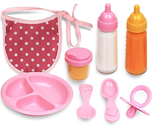 Product Cover Click N' Play 8 Piece Baby Doll Feeding Set with Accessories.