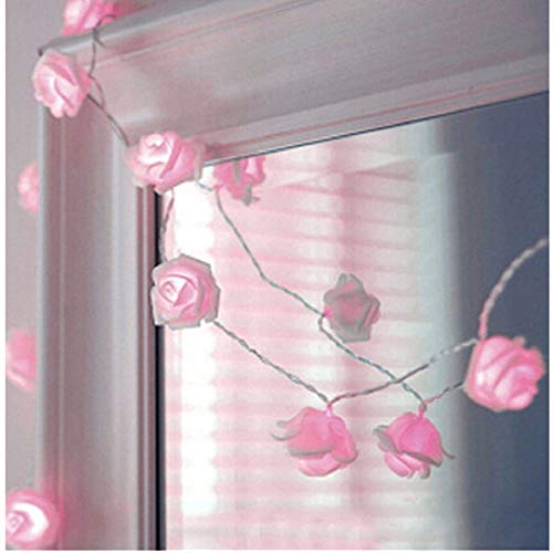 Product Cover Syhonic 20 LED Battery Operated Rose Flower String Light Wedding Garden Chrismas Decor (Pink)