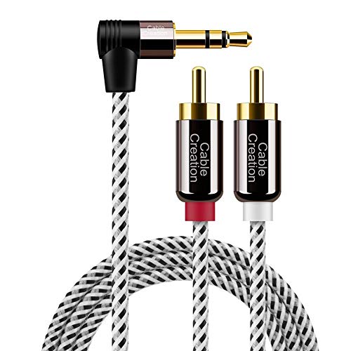 Product Cover 3.5mm to RCA Cable,CableCreation Angle 3.5mm Male to 2RCA Male Auxiliary Stereo Audio Y Splitter Gold-Plated for Smartphones, MP3, Tablets, Speakers,Home Theater,HDTV,1.6ft/0.5m