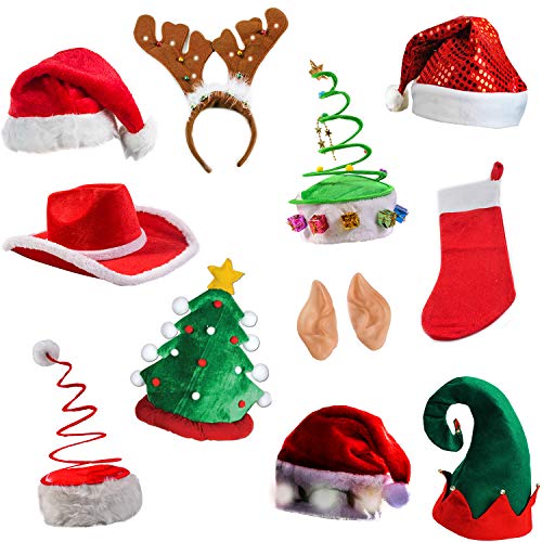 Product Cover Tigerdoe Christmas Party Supplies - 5 Pack Christmas Photo Booth Prop - Christmas Costume Accessories - Christmas Headbands (5 Piece Photo Booth Prop Kit)