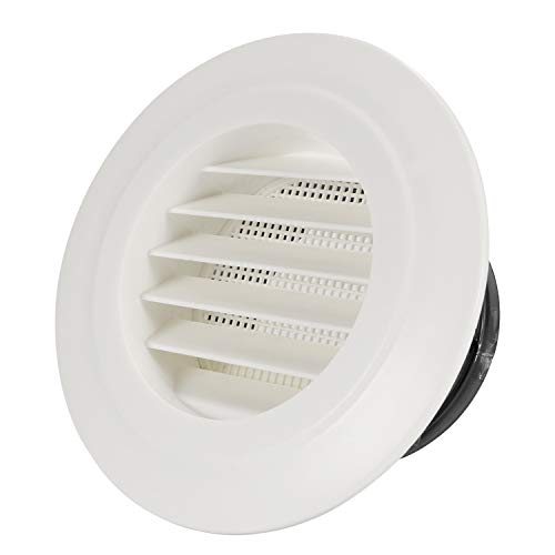 Product Cover Hon&Guan 4'' Air Vent Louver, Air Grill Cover with Built-in a Fly Screen for Bathroom Office Home (ø100mm)