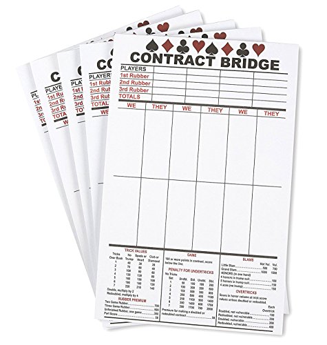 Product Cover Best Paper Greetings Bridge Score Cards with Trick Values (Pack of 5, Total 250 Sheets)