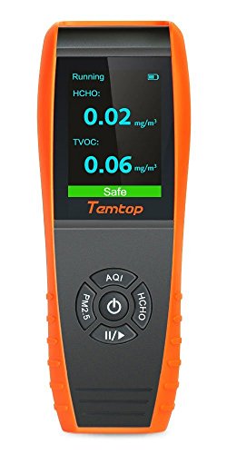 Product Cover Temtop LKC-1000S+ Air Quality Monitor Formaldehyde Detector, Air Pollution Sensor, Humidity and Temperature Meter Tester with PM2.5/PM10/HCHO/AQI/Particles/TVOC VOC/Histogram