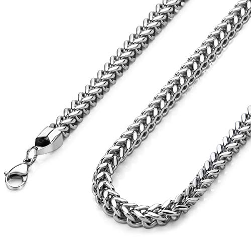 Product Cover High Polished 3mm 16 Inches Stainless Steel Franco Curb Chain Necklace Mens Womens Necklace Jewelry
