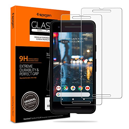 Product Cover Spigen Tempered Glass Pixel 2 Screen Protector [ Case Friendly ] [ 9H Hardness ] for Google Pixel 2 (2017) (2 Pack)