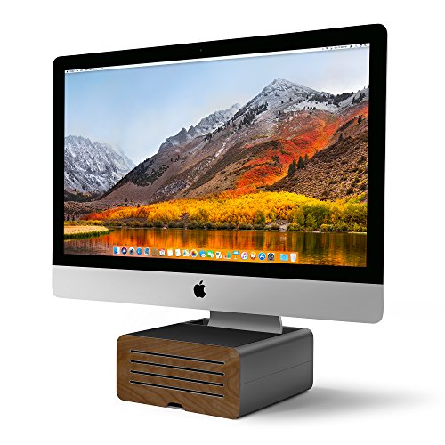 Product Cover Twelve South HiRise Pro for iMac & other Displays | Height-adjustable stand with storage, plus reversible front with leather inlay